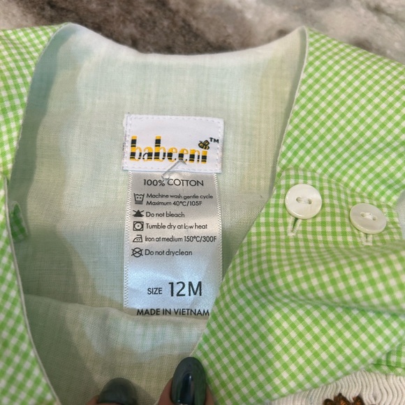 Babeeni smocked Jon Jon Star Wars romper size 12 GUC - Picture 3 of 4